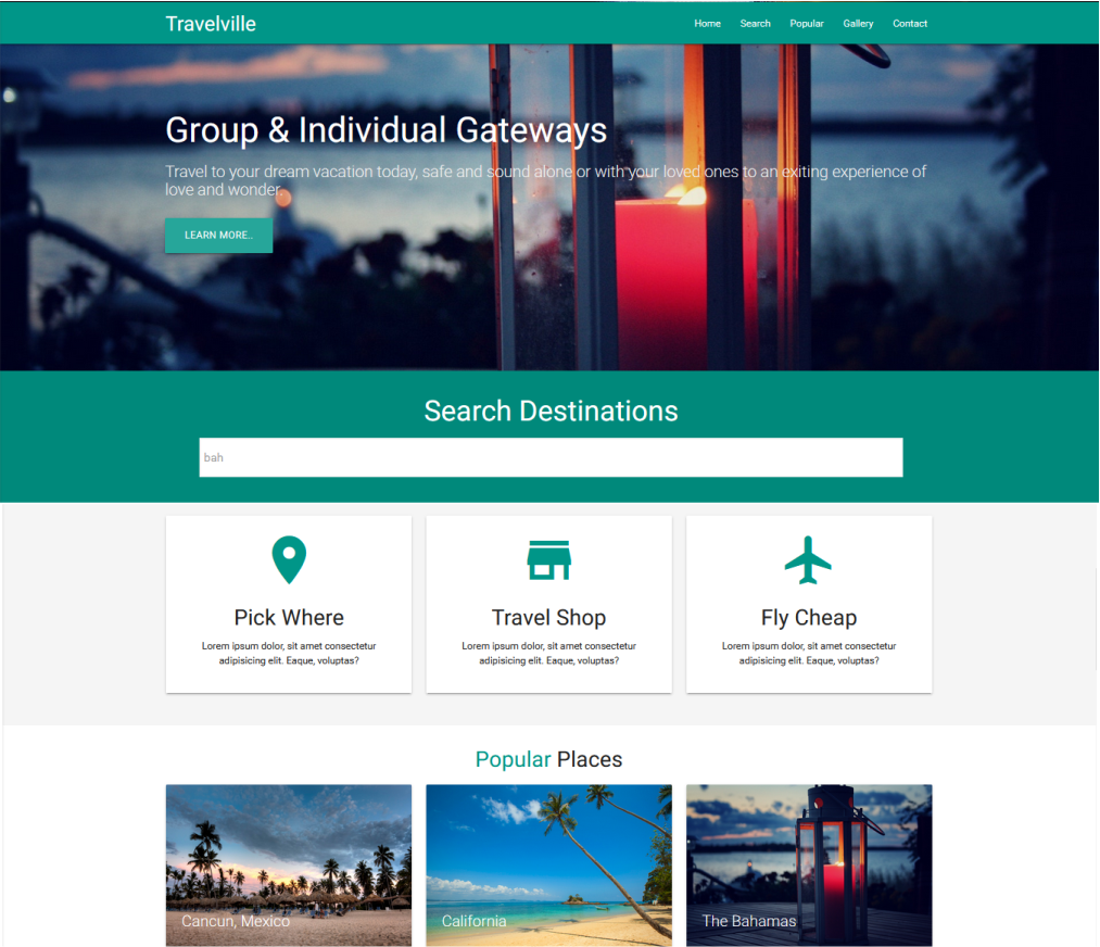 UI for travelville